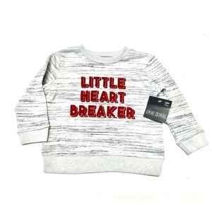 Gray Sweatshirt Size 12m Little Heart Breaker Okie Dokie Grey Long Sleeve Shirt